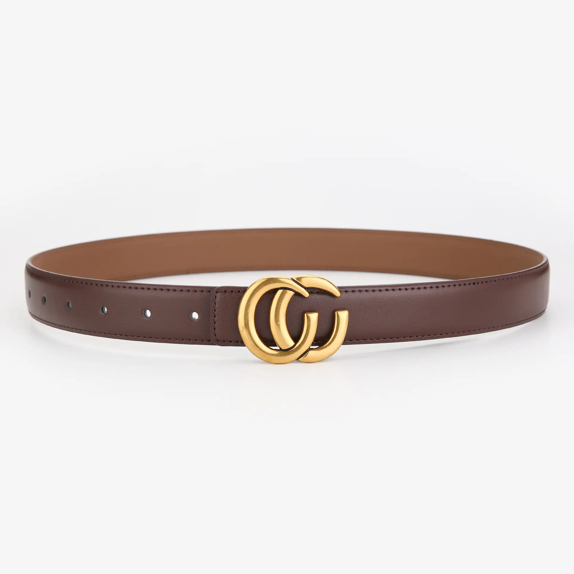 Women's Leather Belt with Gold Buckle 2023 New Design - Image 10