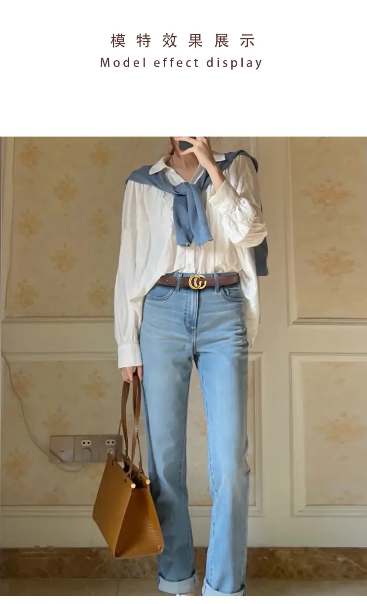 Women's Leather Belt with Gold Buckle 2023 New Design β feature 1