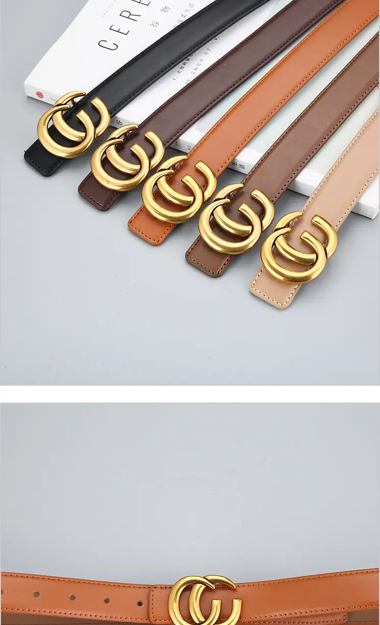 Women's Leather Belt with Gold Buckle 2023 New Design β feature 10