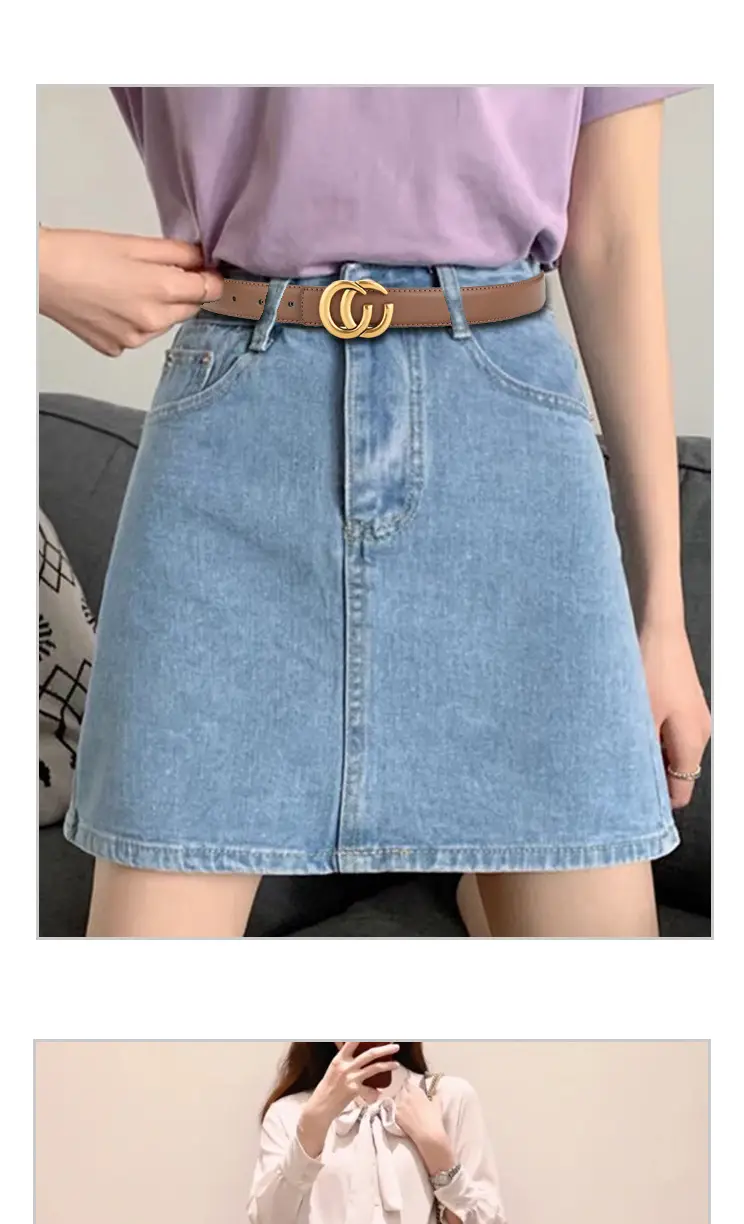 Women's Leather Belt with Gold Buckle 2023 New Design β feature 2