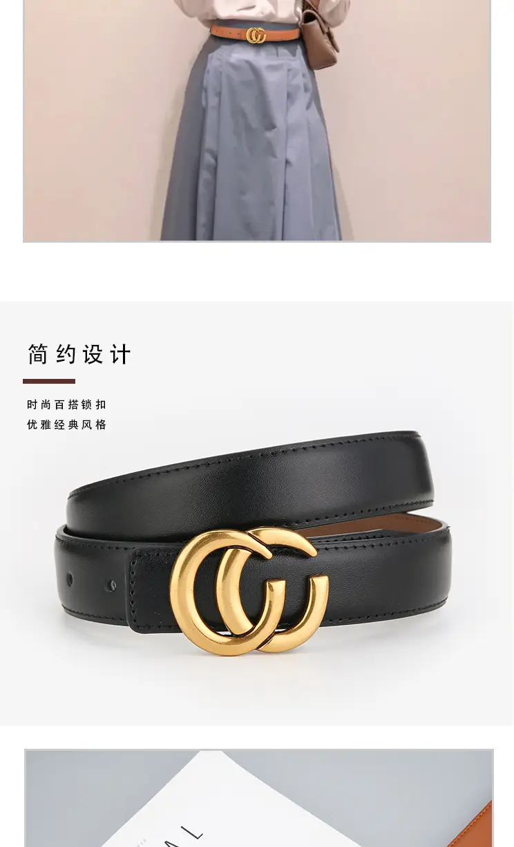 Women's Leather Belt with Gold Buckle 2023 New Design β feature 3