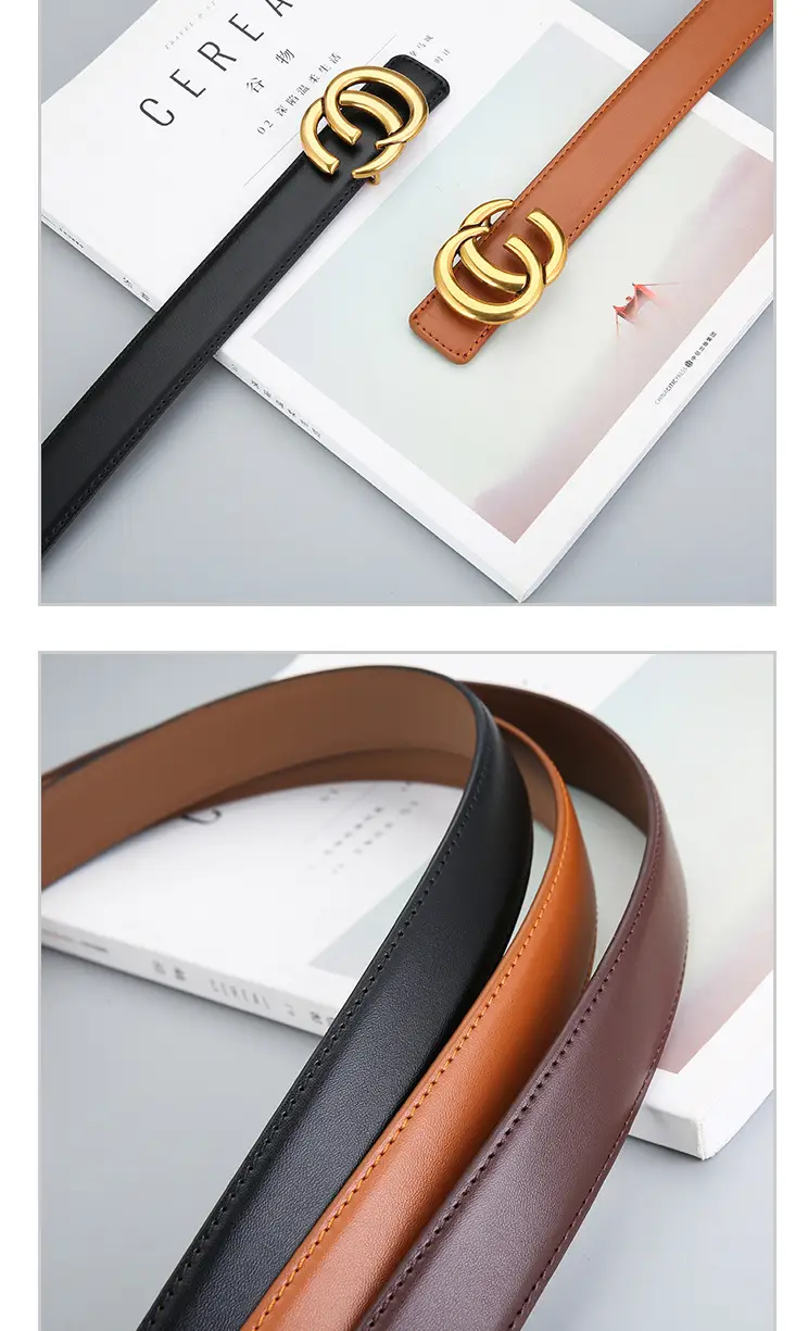 Women's Leather Belt with Gold Buckle 2023 New Design β feature 4