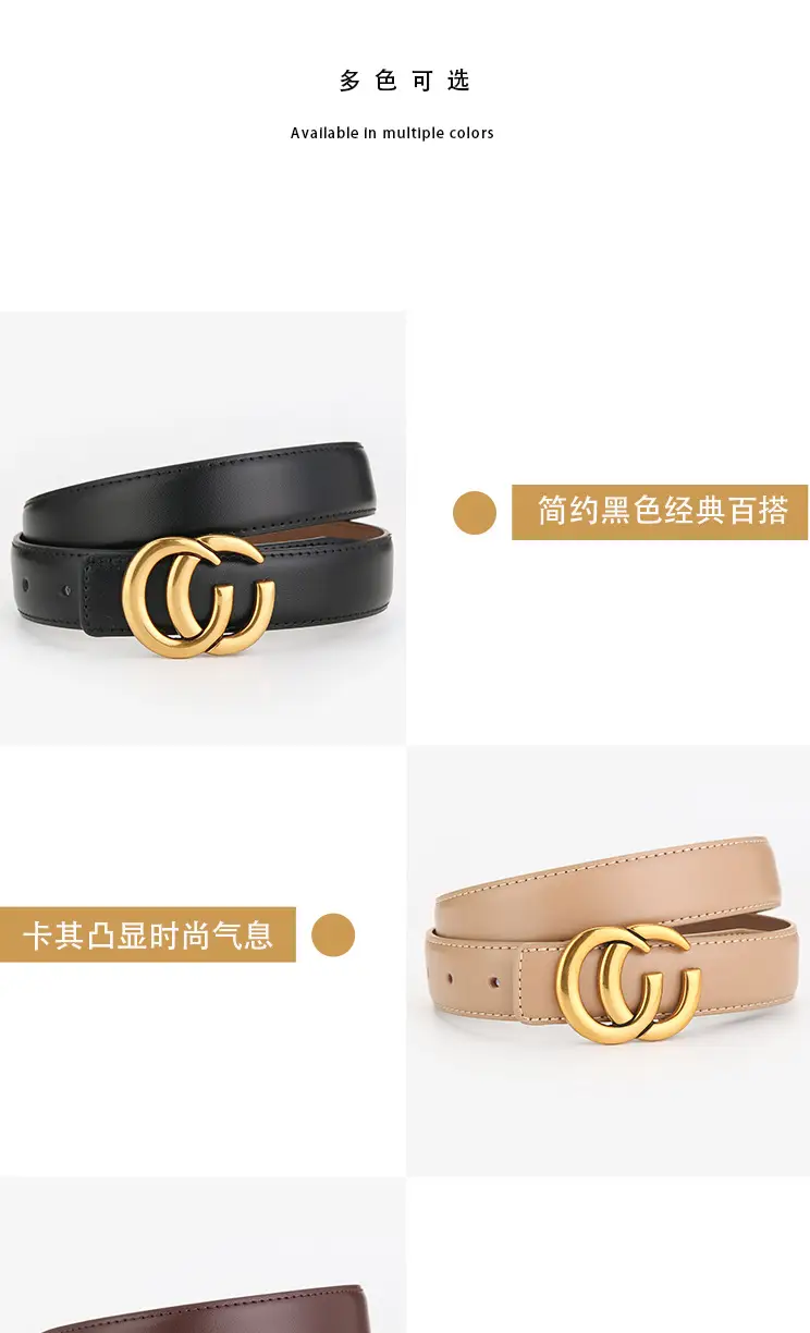 Women's Leather Belt with Gold Buckle 2023 New Design β feature 6