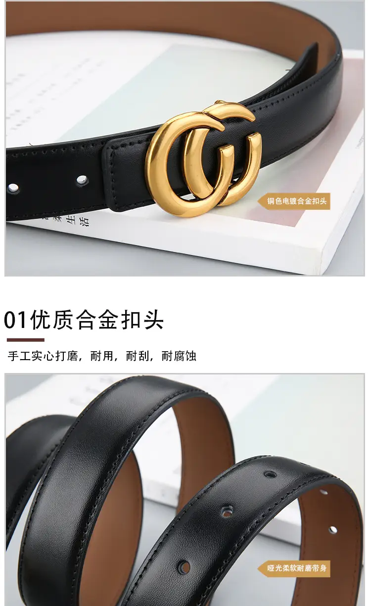 Women's Leather Belt with Gold Buckle 2023 New Design β feature 8