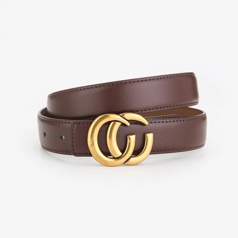 Women's Leather Belt with Gold Buckle 2023 New Design - Image 2