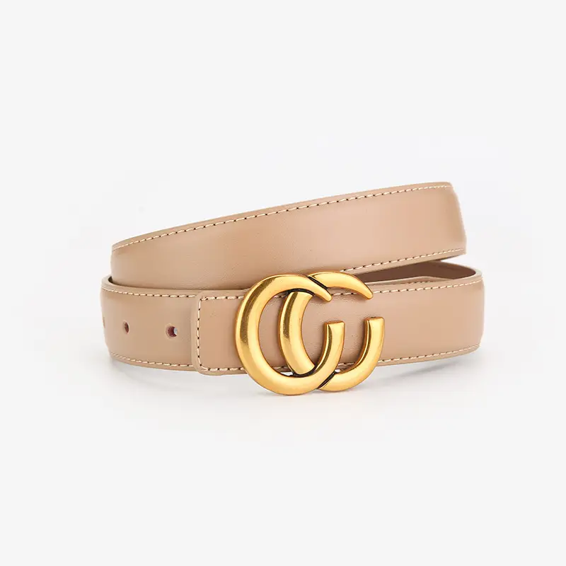 Women's Leather Belt with Gold Buckle 2023 New Design - Image 3