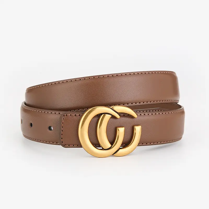 Women's Leather Belt with Gold Buckle 2023 New Design - Image 4