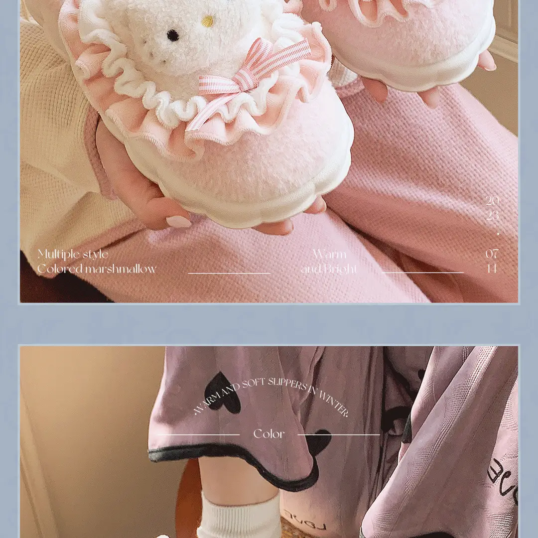 Cute Cinnamoroll Cotton Slippers for Women, Closed Heel, Autumn and Winter 2026 New Model, Indoor Home Thick-Soled Non-Slip Maternity Shoes — feature 18