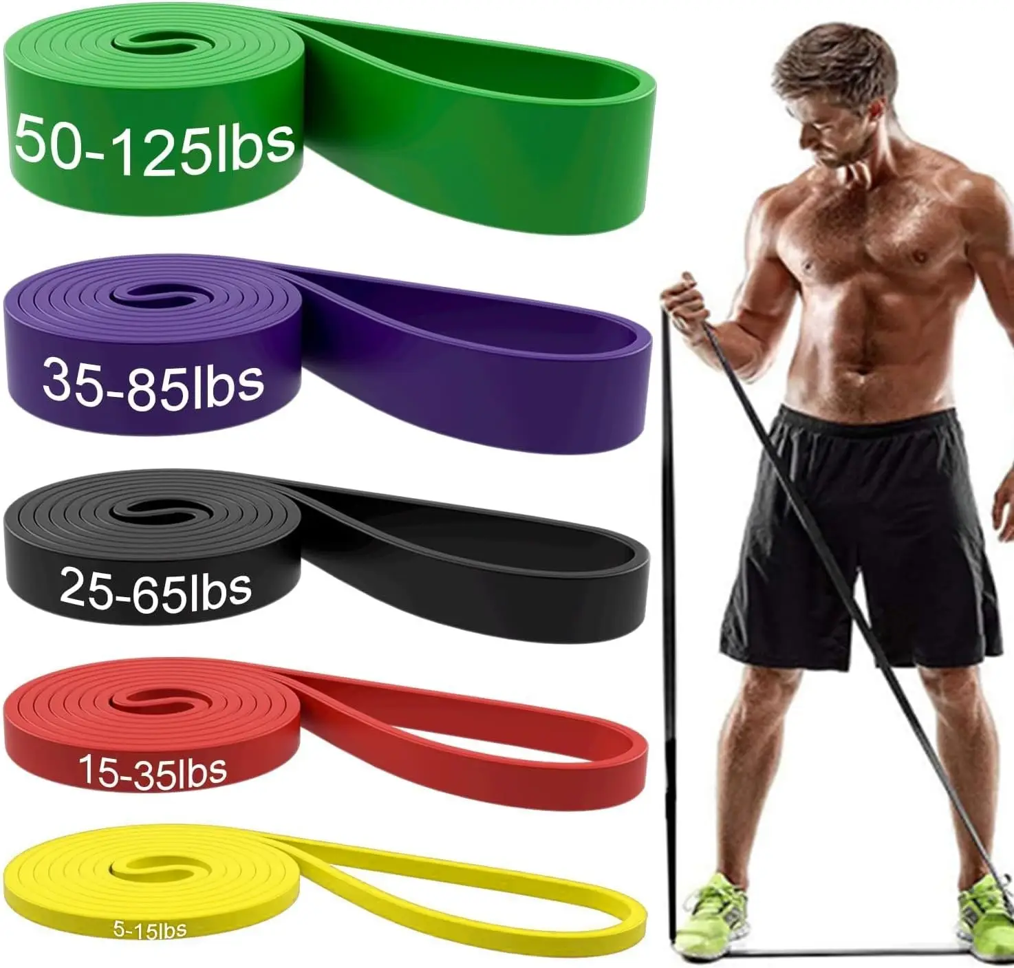 Fitness Elastic Resistance Belt Pull Up Yoga Stretch Rope