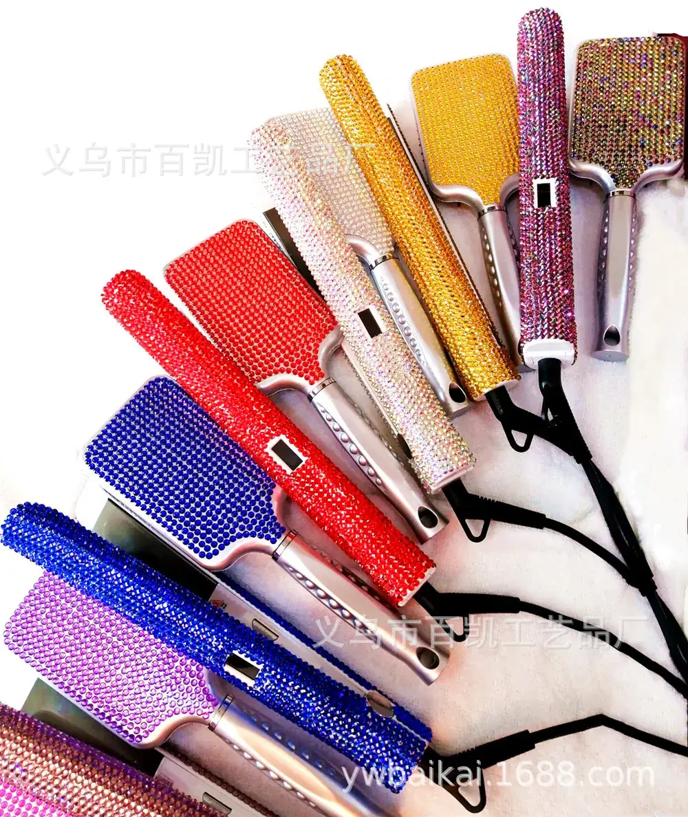 Diamond Embedded Hair Dryer Combs for Straightening & Curling — feature 11