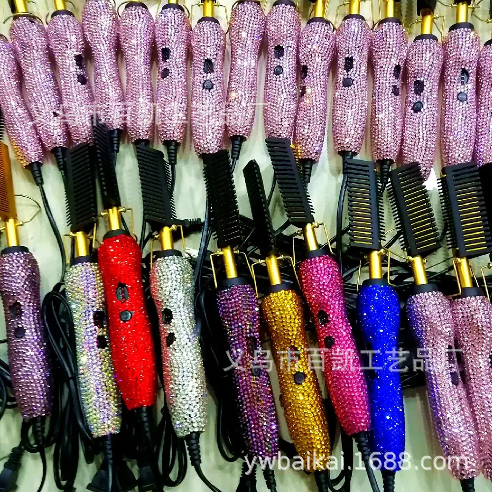 Diamond Embedded Hair Dryer Combs for Straightening & Curling — feature 15