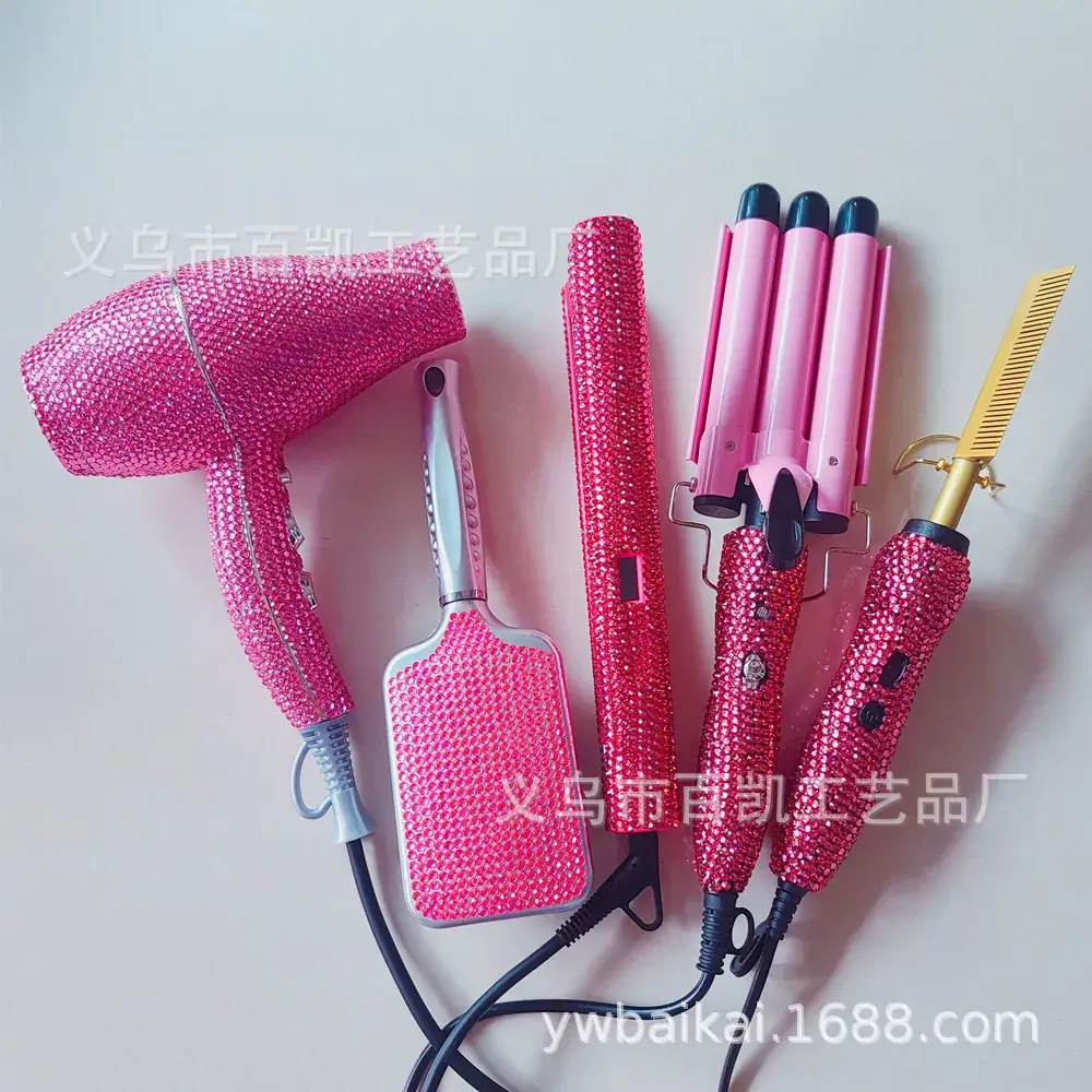 Diamond Embedded Hair Dryer Combs for Straightening & Curling — feature 7