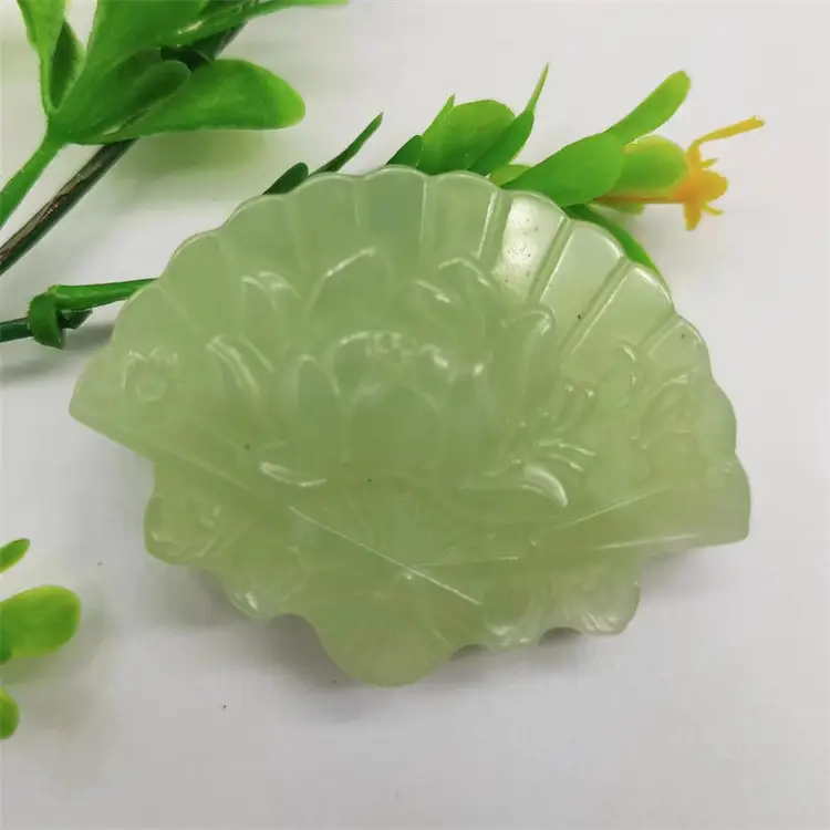 Xiuyu Jade Peony Flower Pendant with Red Beads — feature 2