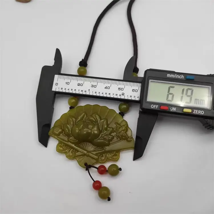 Xiuyu Jade Peony Flower Pendant with Red Beads — feature 5