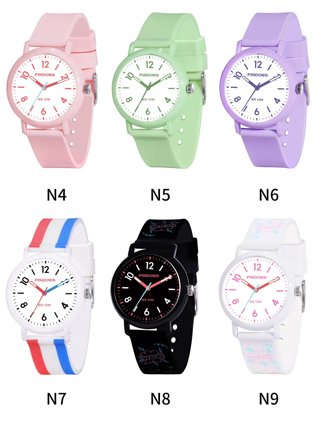 Trendy Red Blue White Quartz Watch for Boys Girls — feature 20
