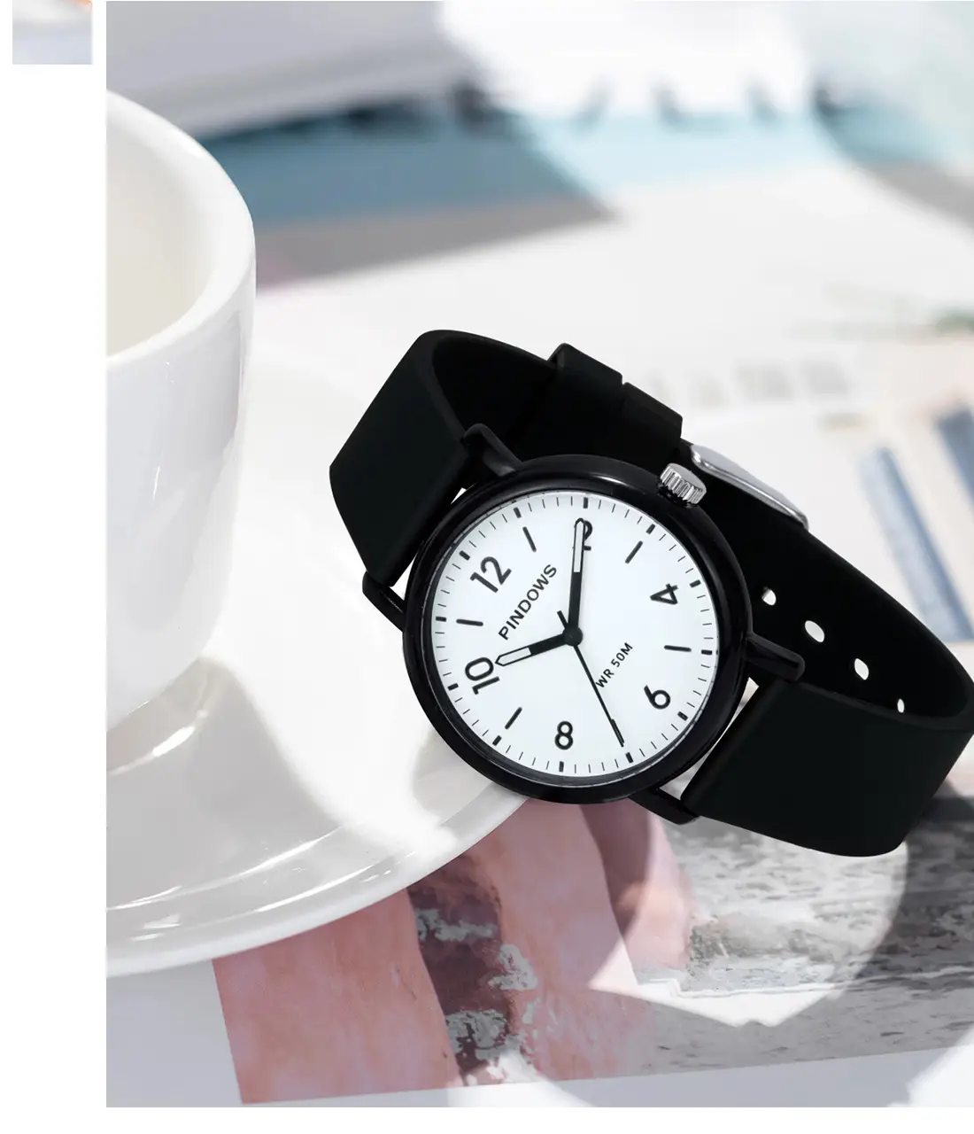 Trendy Red Blue White Quartz Watch for Boys Girls — feature 5