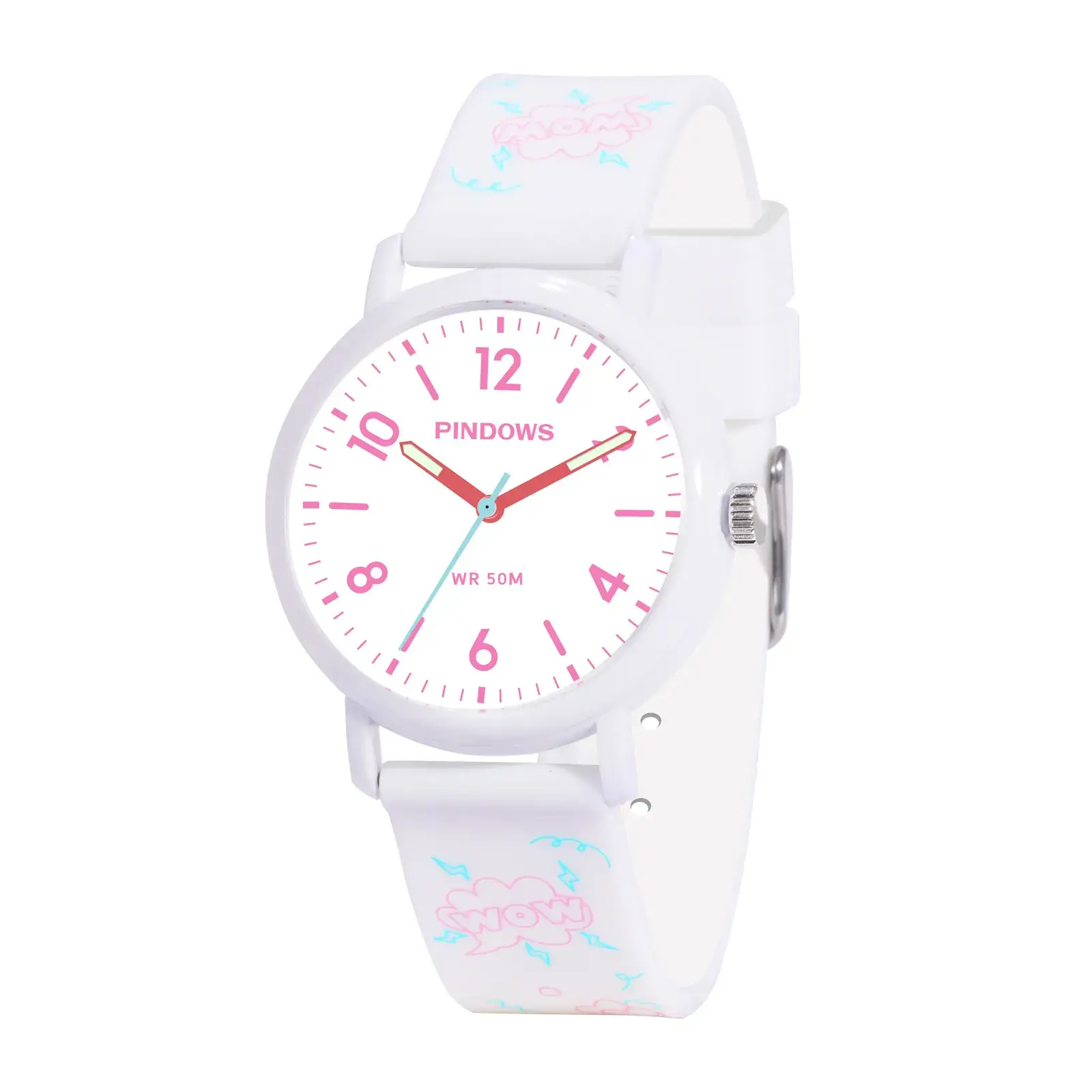 Trendy Red Blue White Quartz Watch for Boys Girls - Image 5