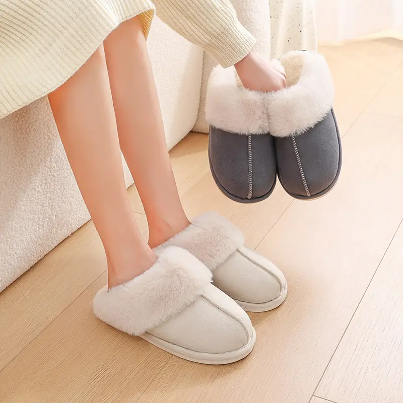 Cross-Border Plush Fleece Lined Women's Slippers Winter Warm - Image 6