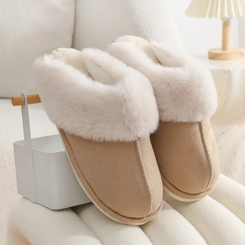 Cross-Border Plush Fleece Lined Women's Slippers Winter Warm - Image 3