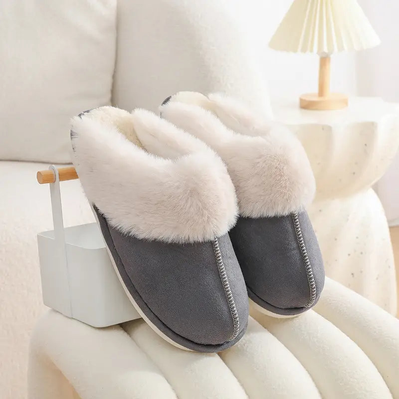 Cross-Border Plush Fleece Lined Women's Slippers Winter Warm - Image 5