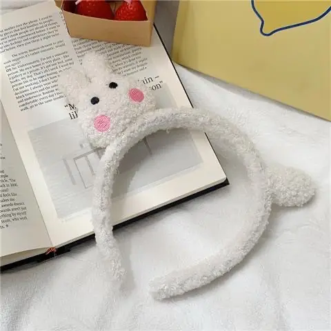 Plush Rabbit Ears Headband for Girls - Image 15