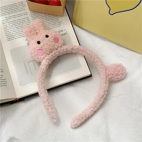 Plush Rabbit Ears Headband for Girls - Image 16