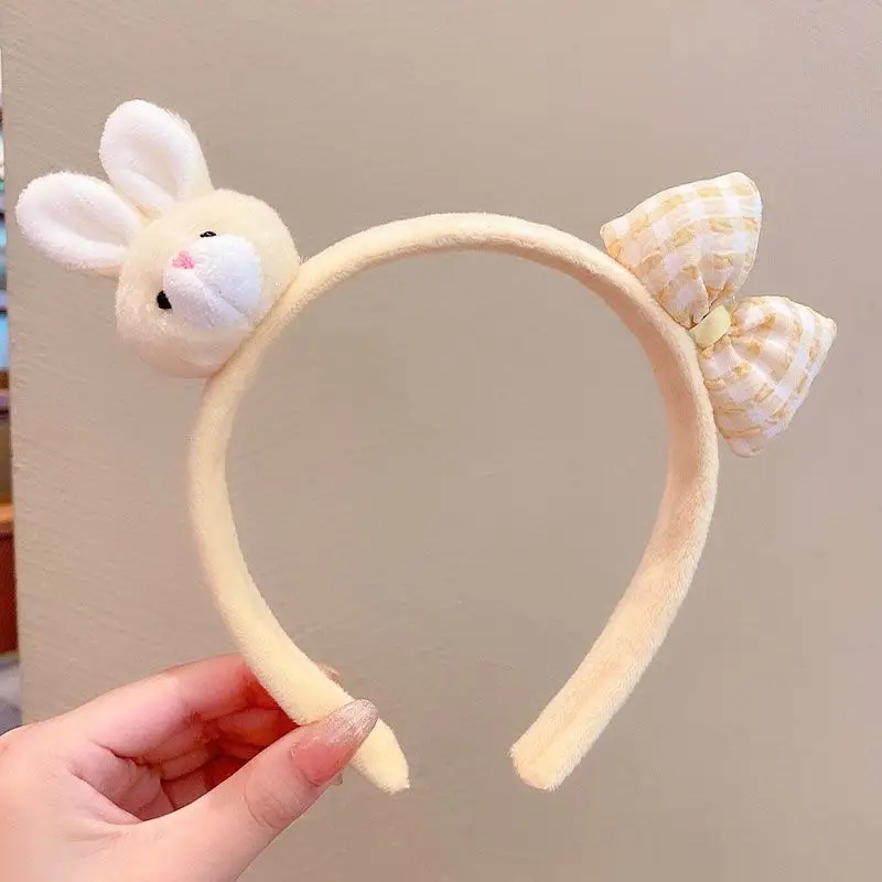 Plush Rabbit Ears Headband for Girls - Image 34