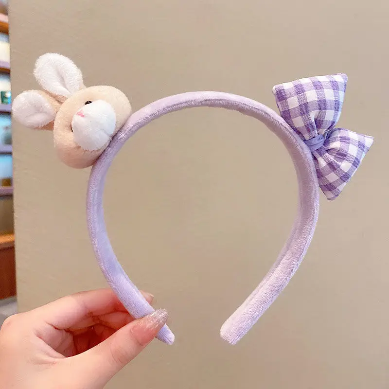 Plush Rabbit Ears Headband for Girls - Image 35