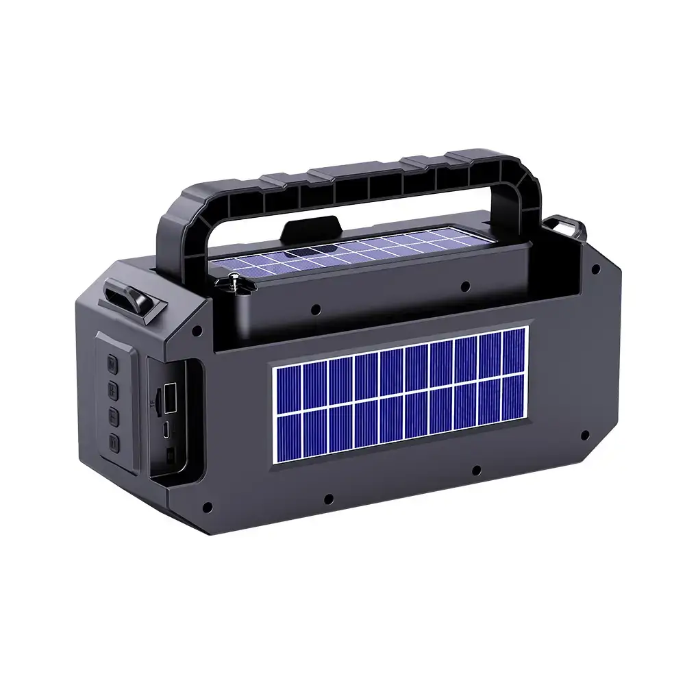 Solar Powered Wireless Bluetooth Speaker with Flashlight & Card Player