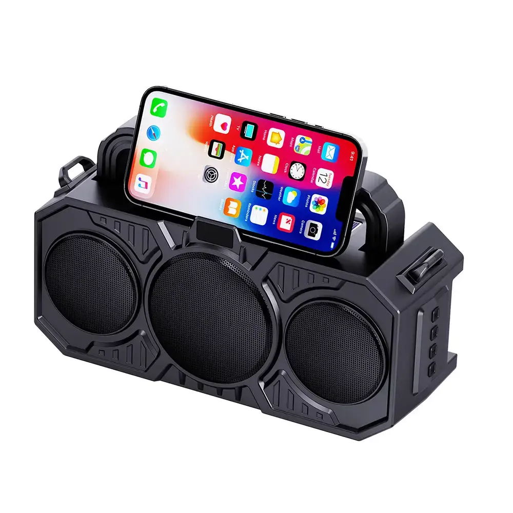 Solar Powered Wireless Bluetooth Speaker with Flashlight & Card Player