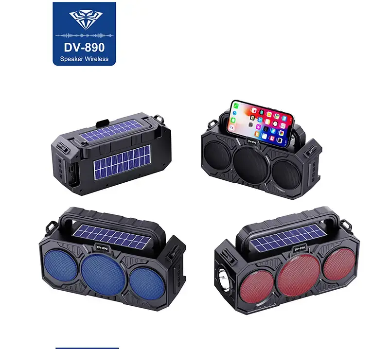 Solar Powered Wireless Bluetooth Speaker with Flashlight & Card Player — feature 6