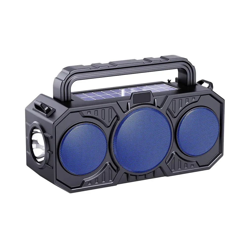 Solar Powered Wireless Bluetooth Speaker with Flashlight & Card Player — feature 9