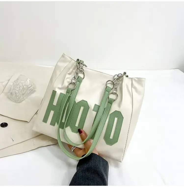 Women's Black Hooto Letter Tote Bag Shoulder Bag — feature 19