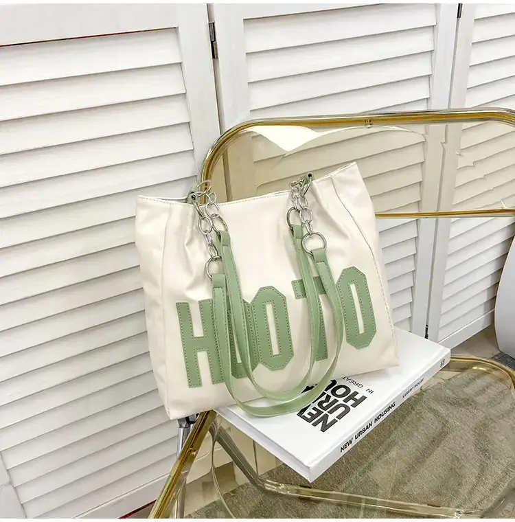 Women's Black Hooto Letter Tote Bag Shoulder Bag — feature 22