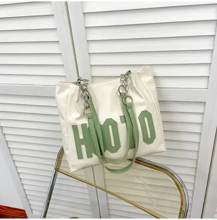 Women's Black Hooto Letter Tote Bag Shoulder Bag — feature 25