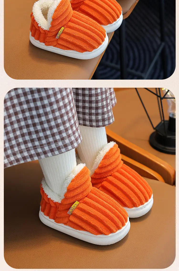 Children's Cotton Slippers for Boys and Girls, Cartoon Design, Closed Heel, Non-Slip, Indoor Home Slippers, Thickened and Warm, Children's Style — feature 14