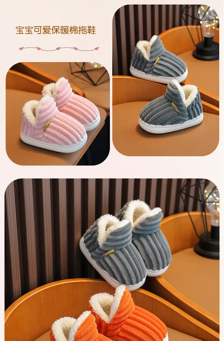 Children's Cotton Slippers for Boys and Girls, Cartoon Design, Closed Heel, Non-Slip, Indoor Home Slippers, Thickened and Warm, Children's Style — feature 15