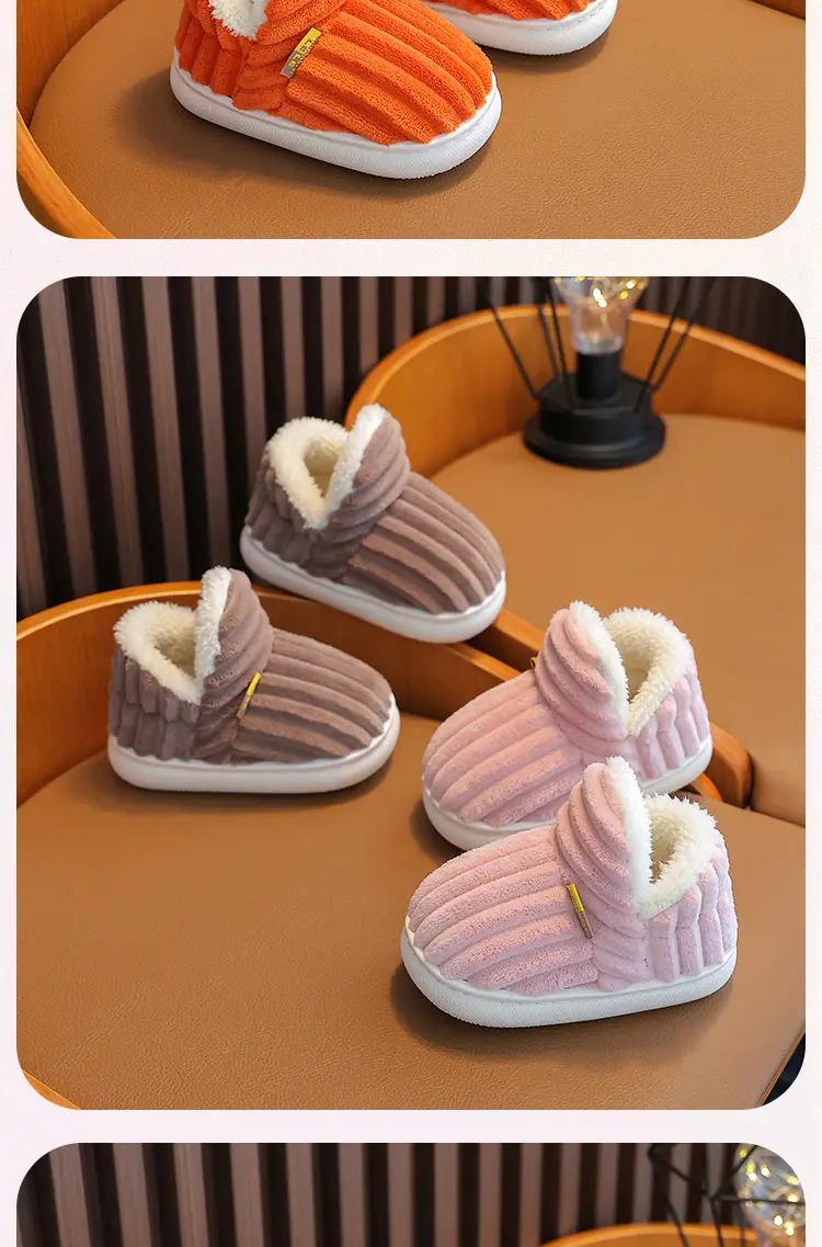 Children's Cotton Slippers for Boys and Girls, Cartoon Design, Closed Heel, Non-Slip, Indoor Home Slippers, Thickened and Warm, Children's Style — feature 16