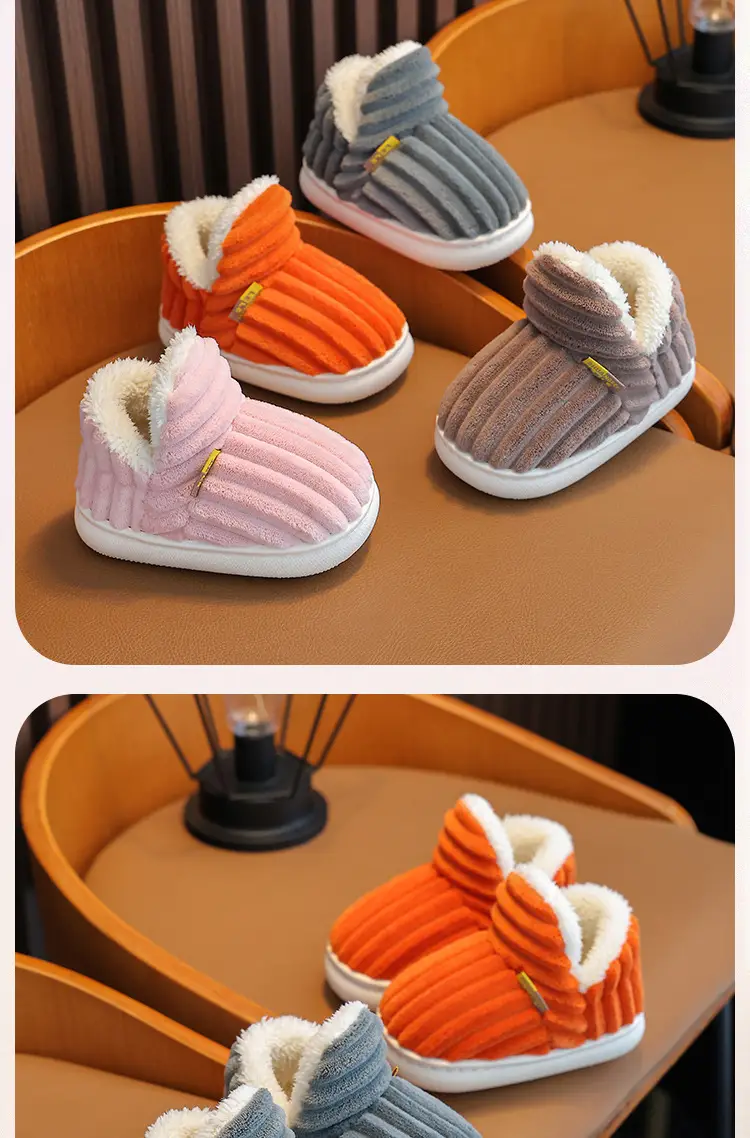 Children's Cotton Slippers for Boys and Girls, Cartoon Design, Closed Heel, Non-Slip, Indoor Home Slippers, Thickened and Warm, Children's Style — feature 17