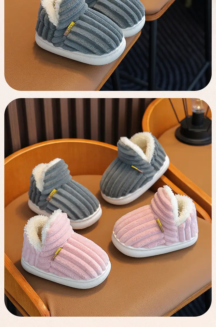 Children's Cotton Slippers for Boys and Girls, Cartoon Design, Closed Heel, Non-Slip, Indoor Home Slippers, Thickened and Warm, Children's Style — feature 18