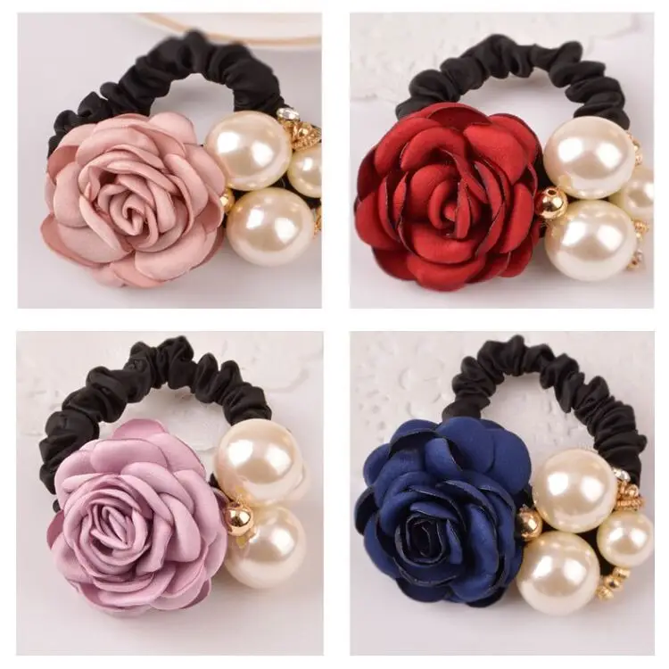 Korean Style Rose Pearl Hairband Set - Image 8