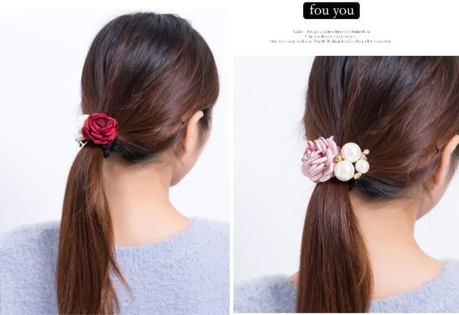 Korean Style Rose Pearl Hairband Set — feature 2