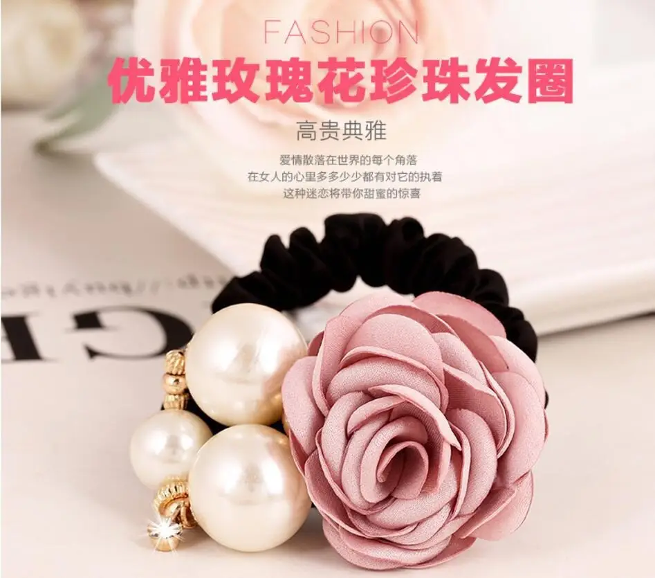 Korean Style Rose Pearl Hairband Set — feature 3