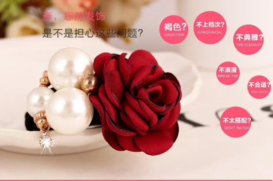 Korean Style Rose Pearl Hairband Set — feature 4