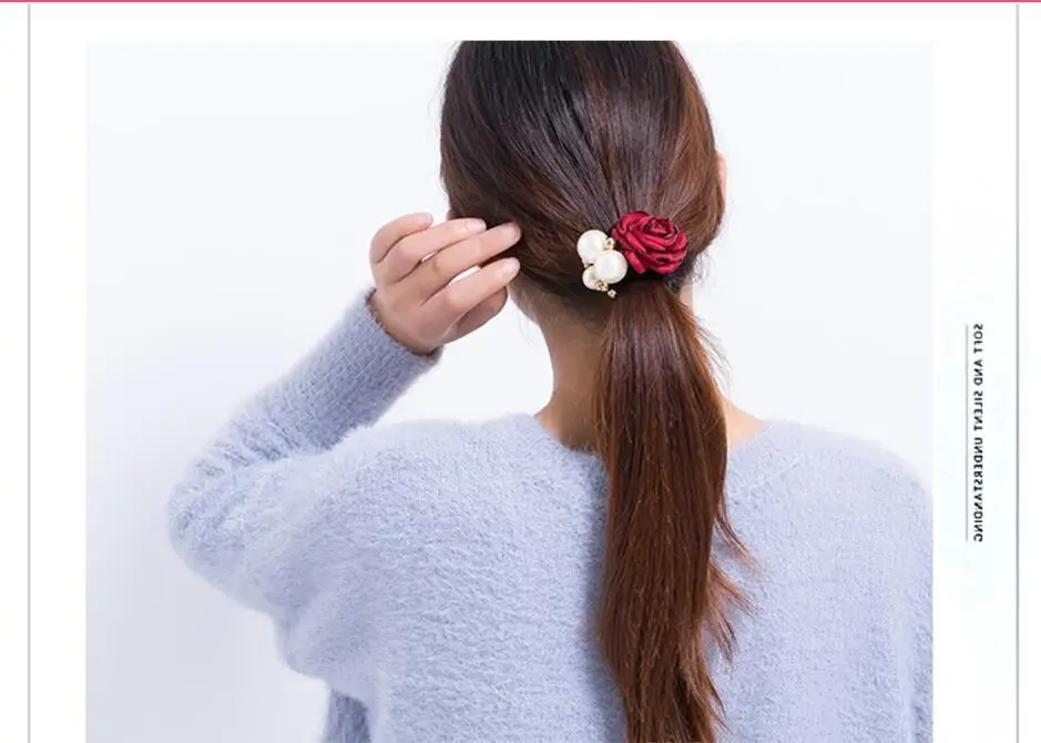 Korean Style Rose Pearl Hairband Set — feature 5