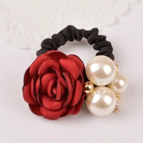 Korean Style Rose Pearl Hairband Set - Image 3