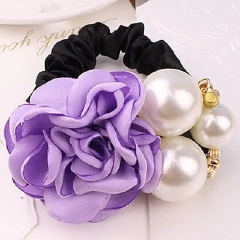 Korean Style Rose Pearl Hairband Set - Image 5