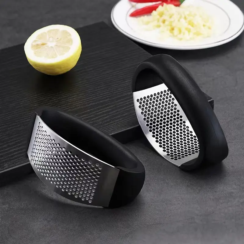 Stainless Steel Garlic Press Green Handle - Image 12