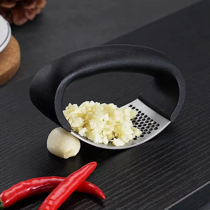Stainless Steel Garlic Press Green Handle - Image 13