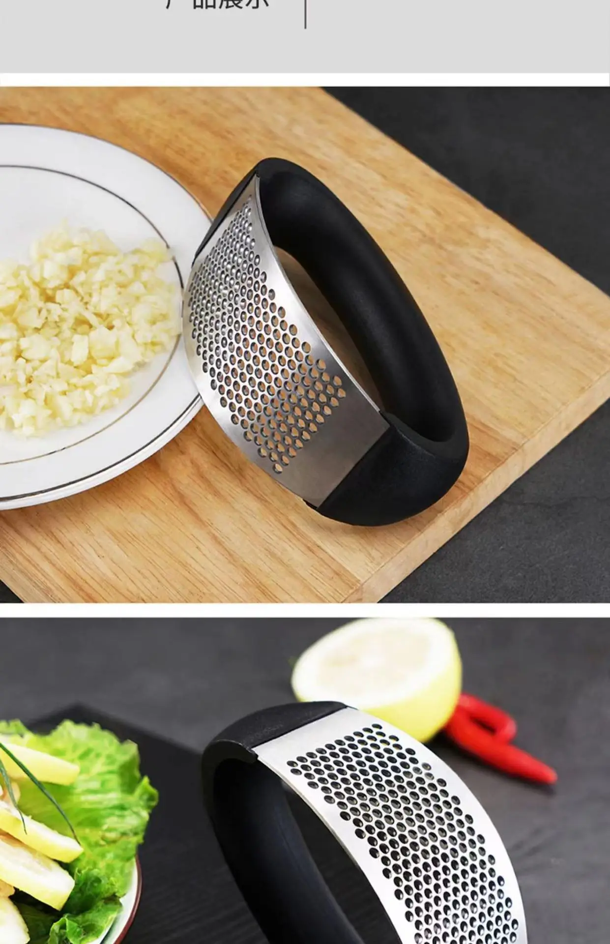 Stainless Steel Garlic Press Green Handle β feature 12